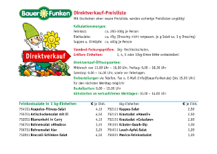 Unsere aktuelle Direktverkauf Produkt- und Preisliste zum Download